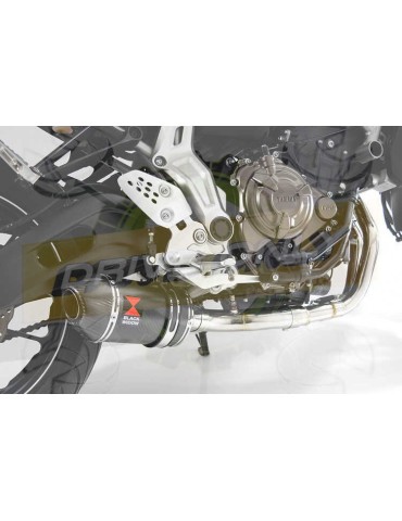 FZ-07 Tracer 2014 2015 2016 2017 Passage Bas Décatalyseur Ligne complète & Silencieux Ovale En Carbone 200mm