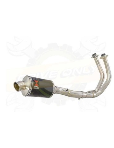 FZ-07 Tracer 2014 2015 2016 2017 Passage Bas Décatalyseur Ligne complète & Silencieux Ovale Noir En Inox 230mm