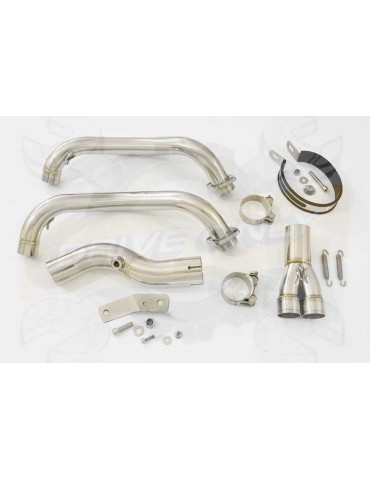 FZ-07 Tracer 2014 2015 2016 2017 Passage Bas Décatalyseur Ligne complète & Silencieux Ovale Noir En Inox 230mm