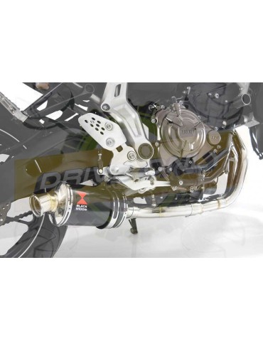 FZ-07 Tracer 2014 2015 2016 2017 Passage Bas Décatalyseur Ligne complète & Silencieux Ovale Noir En Inox 230mm