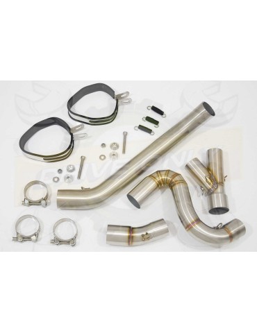 VFR 800 VTEC (RC46) 2002 - 2013 Tube de raccord + Silencieux Hexagonale En Carbone 300mm