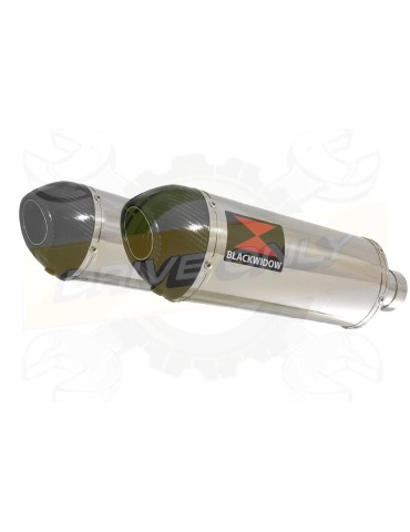VFR 800 VTEC (RC46) 2002 - 2013 Tube de raccord + Silencieux Ovale Inox + Carbone 300mm