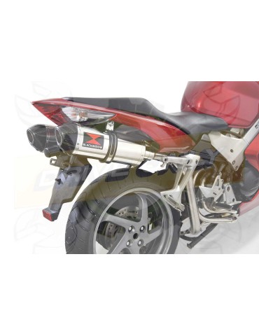 VFR 800 VTEC (RC46) 2002 - 2013 Tube de raccord + Silencieux Ovale Inox + Carbone 300mm