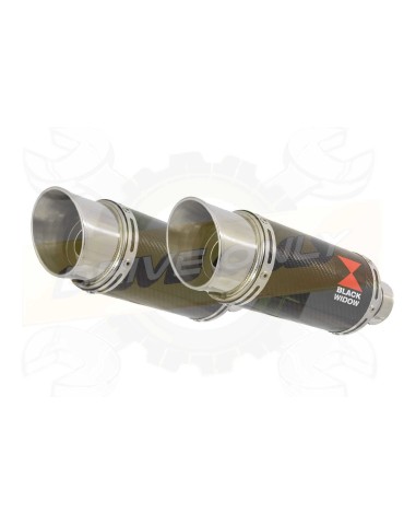 VFR 800 VTEC (RC46) 2002 - 2013 Tube de raccord + Silencieux Rond En Carbone 200mm