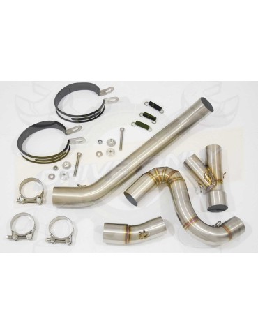 VFR 800 VTEC (RC46) 2002 - 2013 Tube de raccord + Silencieux Rond En Carbone 200mm