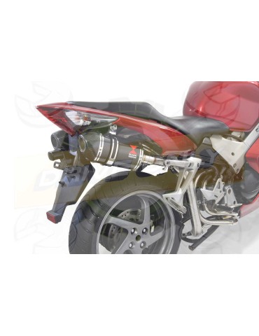 VFR 800 VTEC (RC46) 2002 - 2013 Tube de raccord + Silencieux Ovale En Carbone + Carbone 200mm