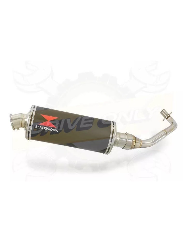 Vespa ET4 125 1996 - 2005 exhaust system with 300mm oval painted black stainless steel silencer