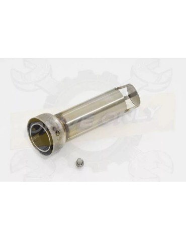 Vespa ET4 125 1996 - 2005 exhaust system with 300mm oval painted black stainless steel silencer