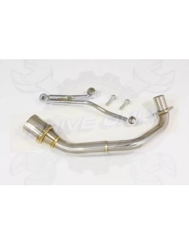Vespa ET4 125 1996 - 2005 exhaust system with 300mm oval painted black stainless steel silencer