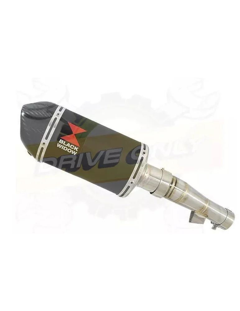 Honda NC 700 S (RC61) 2012-2014 Kit Silencieux: Silencieux Ovale Noir Inox 200mm + Carbone Tip
