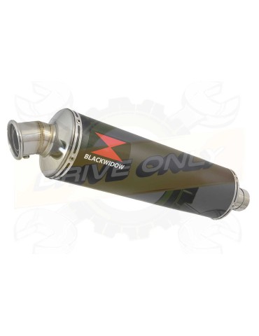 R6 YZF600 2017-2018 (RJ27) Hi level Silencieux kit + Silencieux Rond Noir en Inox 400mm