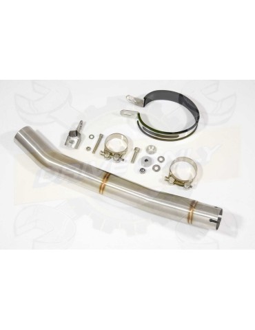 R6 YZF600 2017-2018 (RJ27) Hi level Silencieux kit + Silencieux Rond Noir en Inox 400mm