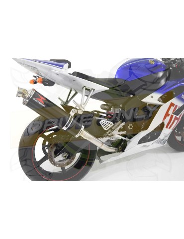 R6 YZF600 2017-2018 (RJ27) Hi level Silencieux kit + Silencieux Rond Noir en Inox 400mm