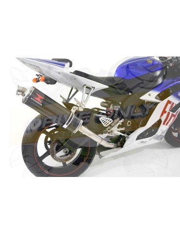 R6 YZF600 2017-2018 (RJ27) Hi level Silencieux kit + Silencieux Ovale En Carbone 400mm