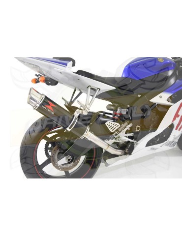 R6 YZF600 2017-2018 (RJ27) Hi level Silencieux kit + Silencieux GP Rond Noir en Inox 360mm