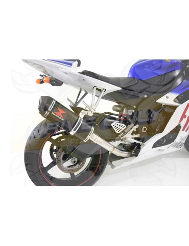 R6 YZF600 2017-2018 (RJ27) Hi level Silencieux kit + Ovale Silencieux Noir en Inox & Canule en Carbone 300mm