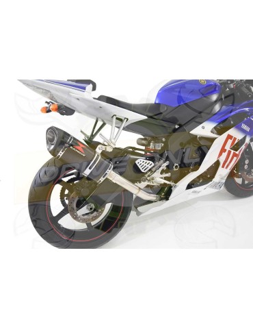 R6 YZF600 2017-2018 (RJ27) Hi level Silencieux kit + Silencieux Tri Ovale En Carbone 250mm