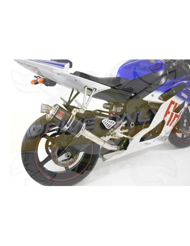 R6 YZF600 2017-2018 (RJ27) Hi level Silencieux kit + Silencieux Ovale Noir en Inox 230mm
