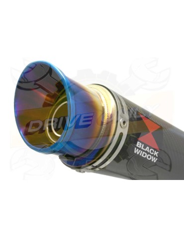 R6 YZF600 2017-2018 (RJ27) Hi level Silencieux kit + Silencieux GP Rond en Carbone & Canule en Inox Anodisé 230mm