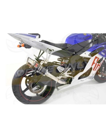 R6 YZF600 2017-2018 (RJ27) Hi level Silencieux kit + Silencieux Rond En Carbone 200mm