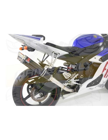 R6 YZF600 2017-18 (RJ27) Race Decata Hi Level Ligne complète + Silencieux Rond GP Noir en Inox 350mm