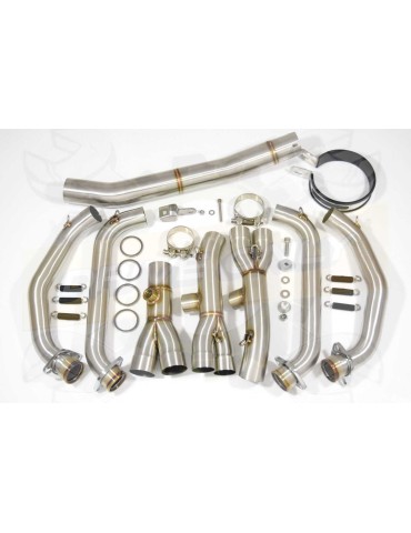 R6 YZF600 2017 2018 (RJ27) Race Decata Passage Haut Ligne complète + Silencieux Rond en Inox 300mm