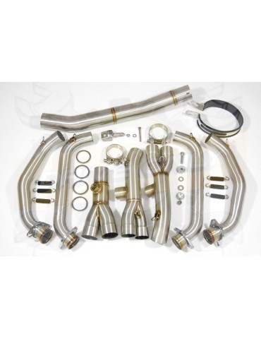 R6 YZF600 2017 2018 (RJ27) Race Decata Hi Level Ligne complète + Silencieux Ovale en Inox + Canule en Carbone 400mm