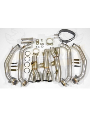 R6 YZF600 2017 2018 (RJ27) Race De Cat Ligne complètes + Tri-Oval Stainless Silencieux + Carbon Tip 250mm