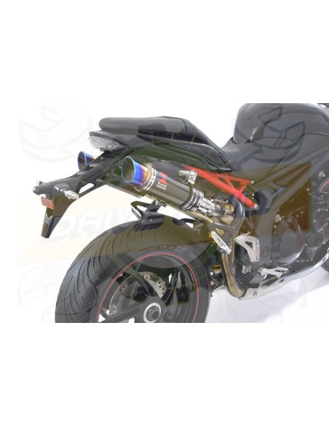 Speed Triple 1050 S R 2011-2015 Par paire / Silencieux Kit + Silencieux GP Rond Carbone & canule en Inox Anodisé 230mm