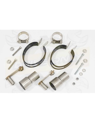 Speed Triple 1050 S R 2011-2015 Par paire / Silencieux Kit + Silencieux Rond Noir en Inox 400mm