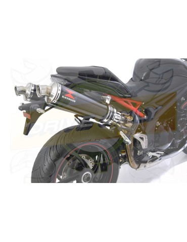 Speed Triple 1050 S R 2011-2015 Par paire / Silencieux Kit + Silencieux Rond Noir en Inox 400mm
