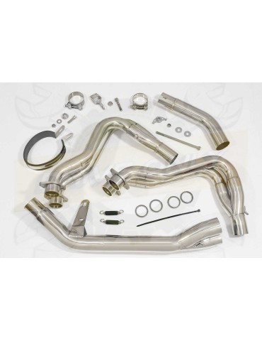 GSX-S 1000 F Décatalyseur Race Ligne complètes + Ovale En Carbone Silencieux + Carbon Tip 400mm