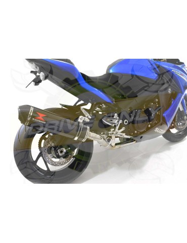 GSX-S 1000 F Décatalyseur Race Ligne complètes + Ovale En Carbone Silencieux + Carbon Tip 400mm