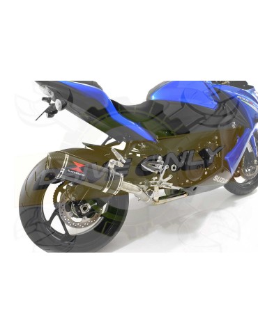 GSX-S 1000 F Décatalyseur Race Ligne complètes + Ovale En Carbone Silencieux + Carbon Tip 300mm