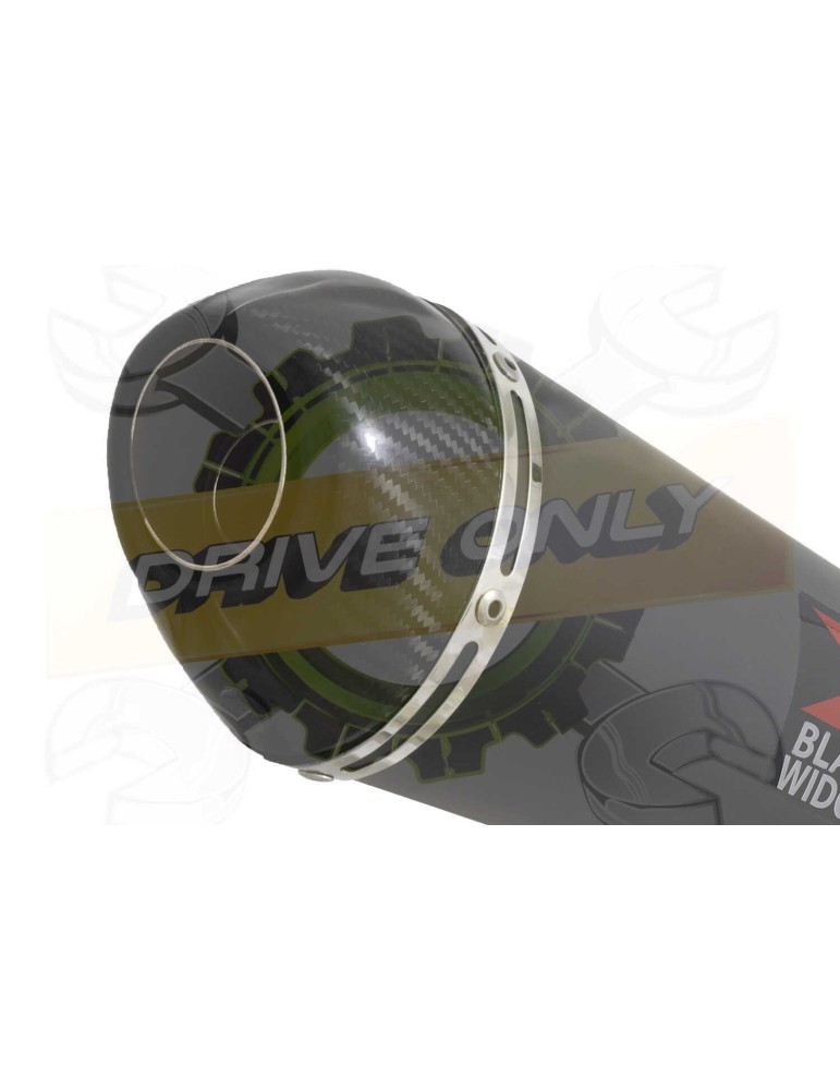GSX750 Inazuma Ligne complète & Silencieux Ovale Noir en Inox + Canule en Carbone 200mm