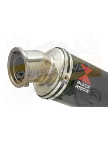 GSX 750 Inazuma Ligne complète & Silencieux Rond Noir En Inox 350mm
