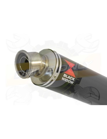 GSF 600 GSF600 Bandit 95-04 Refroidissement à Huile / Tube de raccord et Silencieux Rond Noir en Inox 350mm