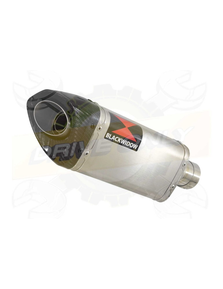 GSF 600 GSF600 Bandit 95-04 Refroidissement à Huile / Tube de raccord et Silencieux Tri-Ovale en Inox + Canule en Carbone 250mm
