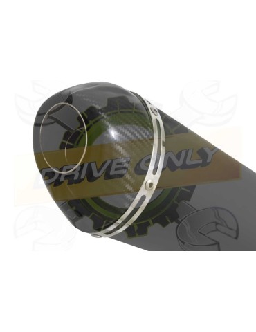 GSF 600 GSF600 Bandit 95-04 Refroidissement à Huile / Tube de raccord et Silencieux Ovale Noir en Inox + Canule en Carbone 200mm