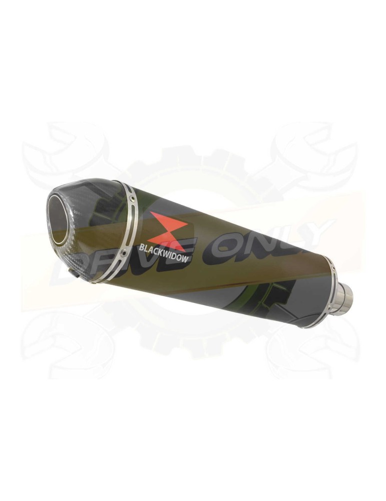 GSF 600 GSF600 Bandit 95-04 Refroidissement à Huile / Tube de raccord et Silencieux Ovale Noir en Inox + Canule en Carbone 400mm
