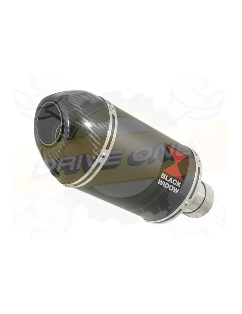 GSF 1200 GSF1200 Bandit 1995-2006 Tube de raccord et Silencieux Ovale Noir En Inox + Canule En Carbone 200mm