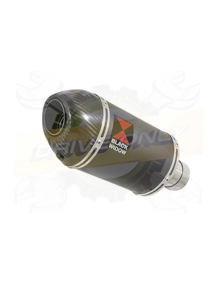 ZX10R ZX10-R E8F E9F E10F 08 09 10 Decata / Tube de raccord & Silencieux Ovale Noir en Inox + Canule en Carbone 200mm