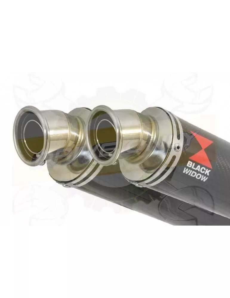ZZR 1400 Ninja ZX14 2008-2011 4-2 Tube de raccord & Silencieux Rond en Carbone 350mm