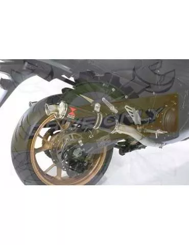 ZZR 1400 Ninja ZX14 2008-2011 4-2 Tube de raccord & Silencieux Rond Noir en Inox 350mm