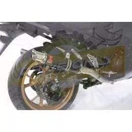ZZR 1400 Ninja ZX14 2008-2011 4-2 Tube de raccord & Silencieux GP Rond Noir en Inox 350mm