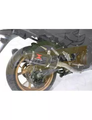 ZZR 1400 Ninja ZX14 2008-2011 4-2 Tube de raccord & Silencieux Ovale en Carbone 300mm