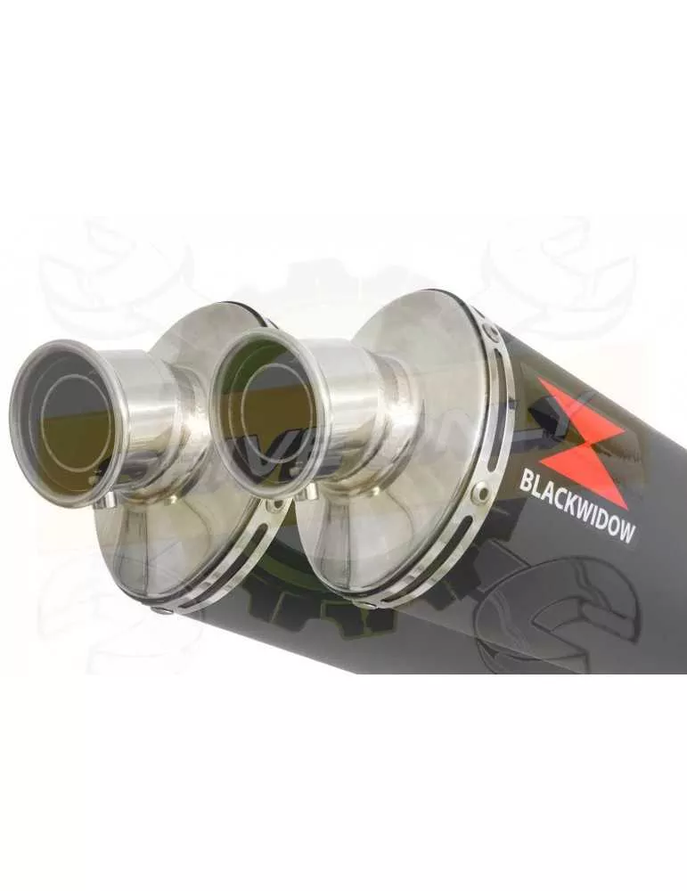 ZZR 1400 Ninja ZX14 2008-2011 4-2 Tube de raccord & Silencieux Ovale Noir en Inox 300mm