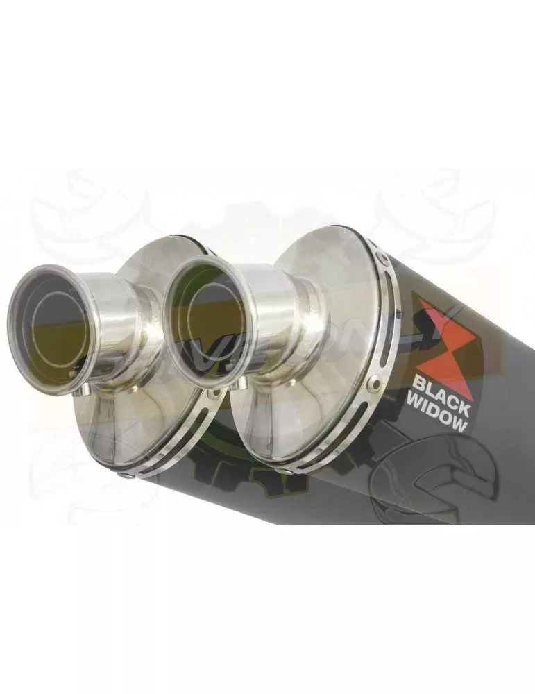 ZZR 1400 Ninja ZX14 2008-2011 4-2 Tube de raccord & Silencieux Ovale Noir en Inox 230mm
