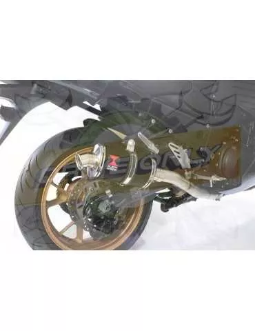 ZZR 1400 Ninja ZX14 2008-2011 4-2 Tube de raccord & Silencieux Ovale Noir en Inox 230mm