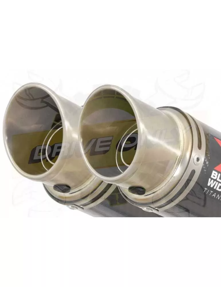 ZZR 1400 Ninja ZX14 2008-2011 4-2 Tube de raccord & Silencieux GP Rond en Carbone & Canule en Titane 230mm